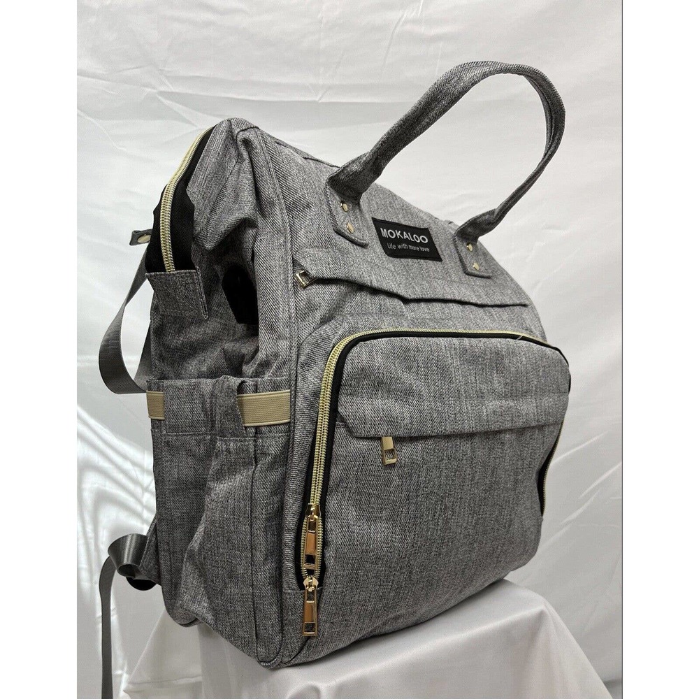 Diaper Bag Backpack Large Baby Bag Multifunctional Travel Back Pack Gray